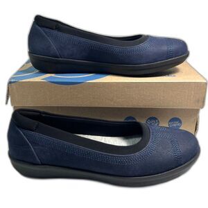 Clark's Women's Ayla Low Navy Blue Cloudstepper Flats SZ 6-1/2 NEW